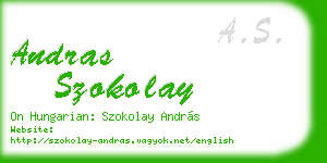 andras szokolay business card